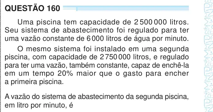Enunciado da questão 160 do ENEM 2024