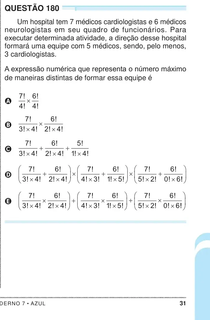 Enunciado da questão 180 do ENEM 2024