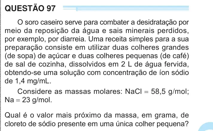 Enunciado da questão 97 do ENEM 2024