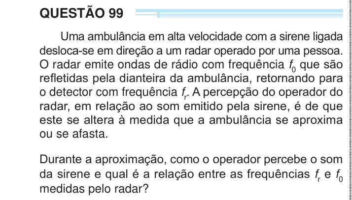 Enunciado da questão 99 do ENEM 2024