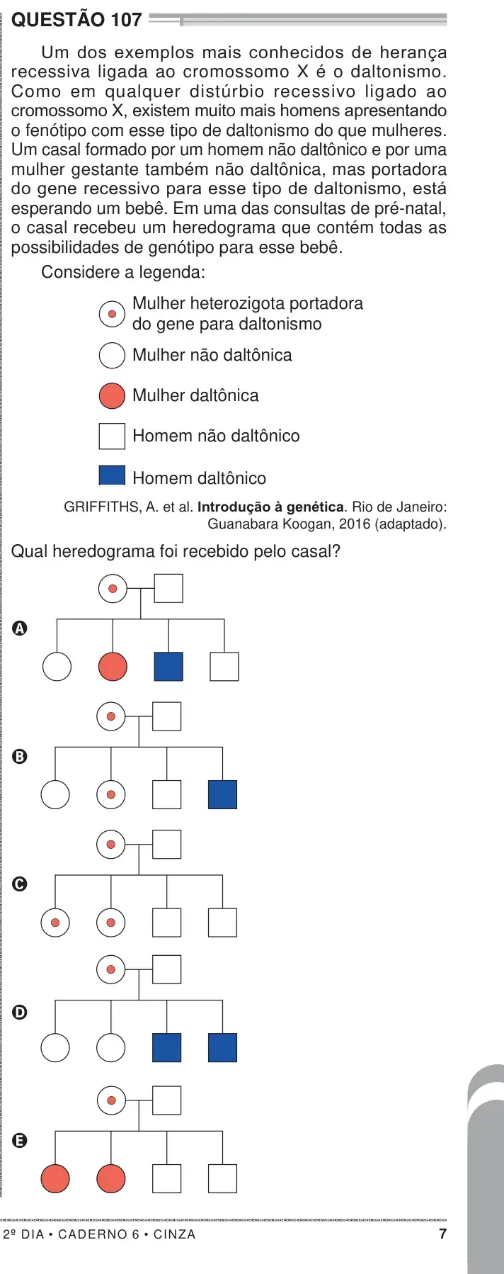 Enunciado da questão 107 do ENEM 2024 Dia 2