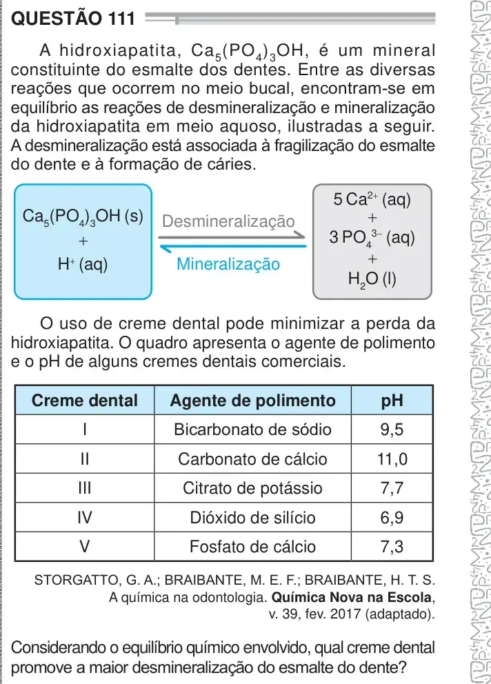 Enunciado da questão 111 do ENEM 2024 Dia 2