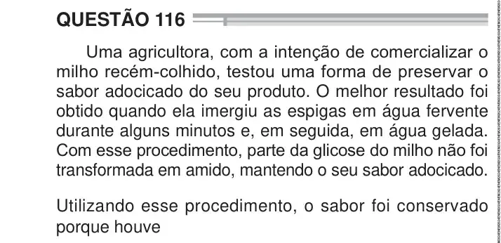 Enunciado da questão 116 do ENEM 2024 Dia 2