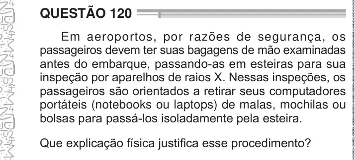 Enunciado da questão 120 do ENEM 2024 Dia 2