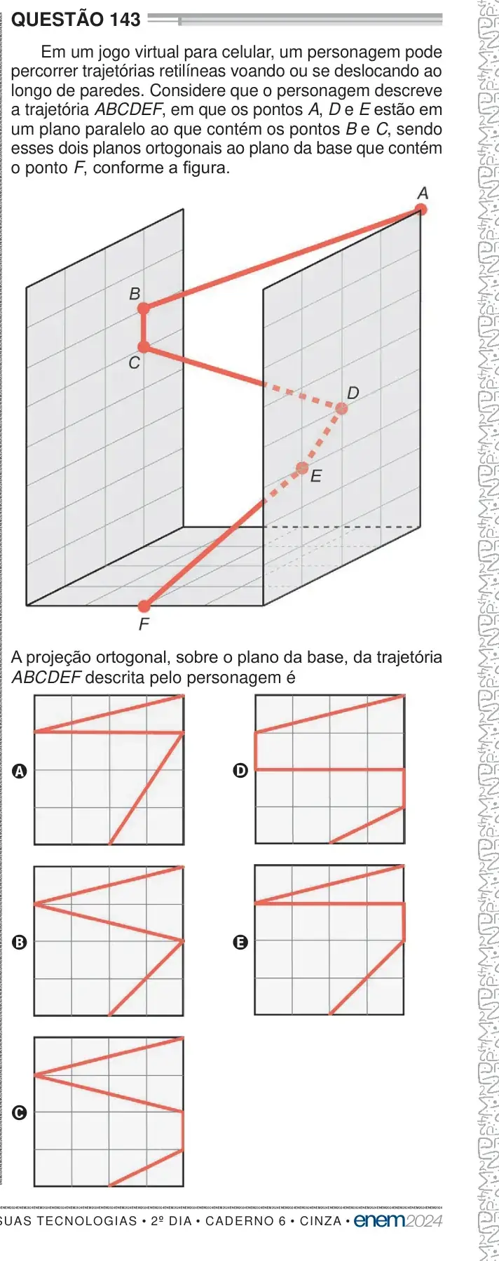 Enunciado da questão 143 do ENEM 2024 Dia 2