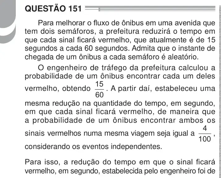 Enunciado da questão 151 do ENEM 2024 Dia 2
