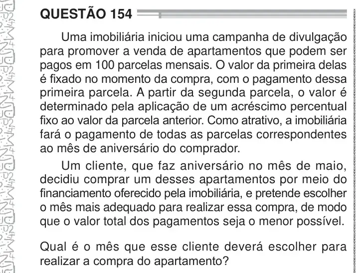 Enunciado da questão 154 do ENEM 2024 Dia 2