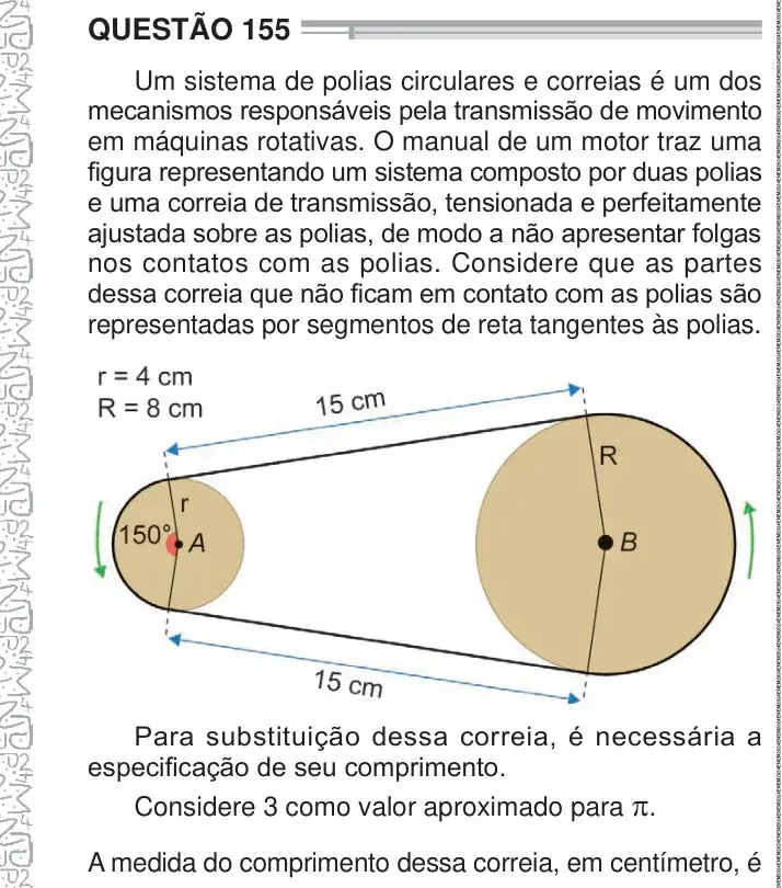 Enunciado da questão 155 do ENEM 2024 Dia 2
