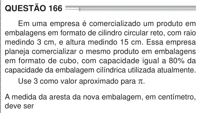 Enunciado da questão 166 do ENEM 2024 Dia 2