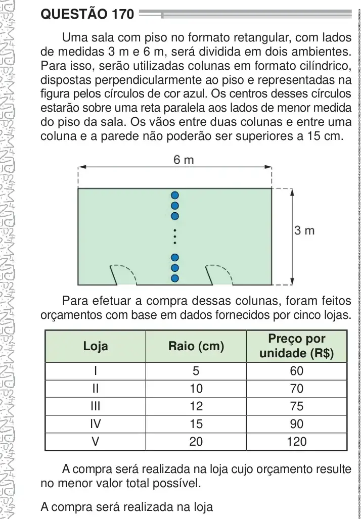 Enunciado da questão 170 do ENEM 2024 Dia 2