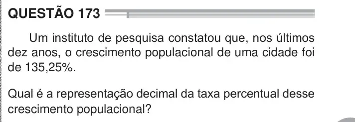 Enunciado da questão 173 do ENEM 2024 Dia 2