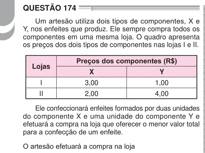 Enunciado da questão 174 do ENEM 2024 Dia 2