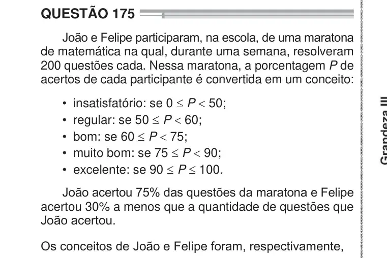 Enunciado da questão 175 do ENEM 2024 Dia 2