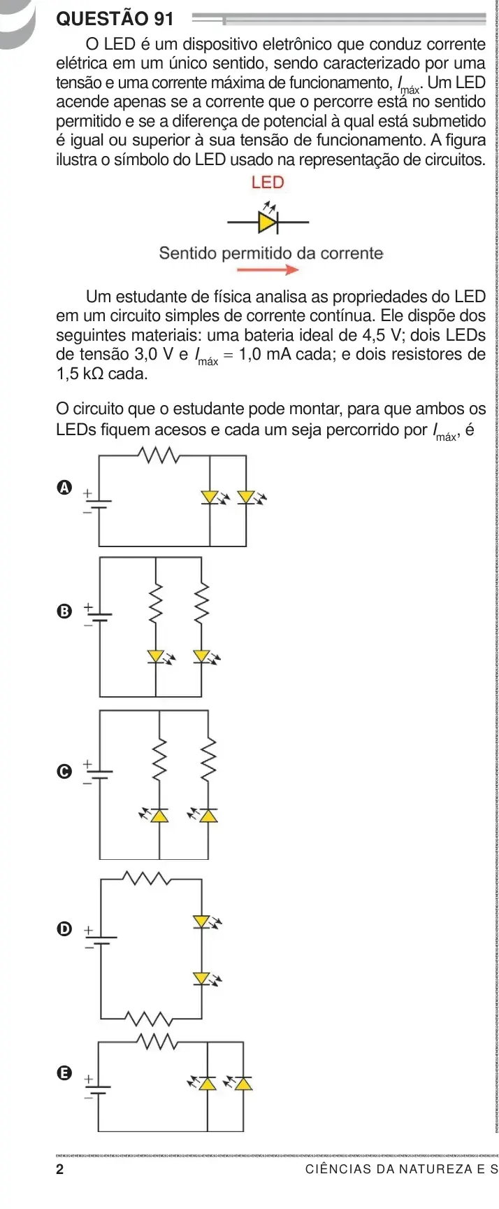 Enunciado da questão 91 do ENEM 2024 Dia 2