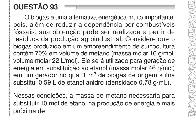 Enunciado da questão 93 do ENEM 2024 Dia 2