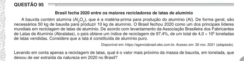 Enunciado da questão 95 do ENEM 2024 Dia 2