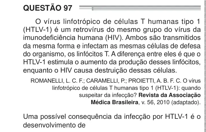 Enunciado da questão 97 do ENEM 2024 Dia 2