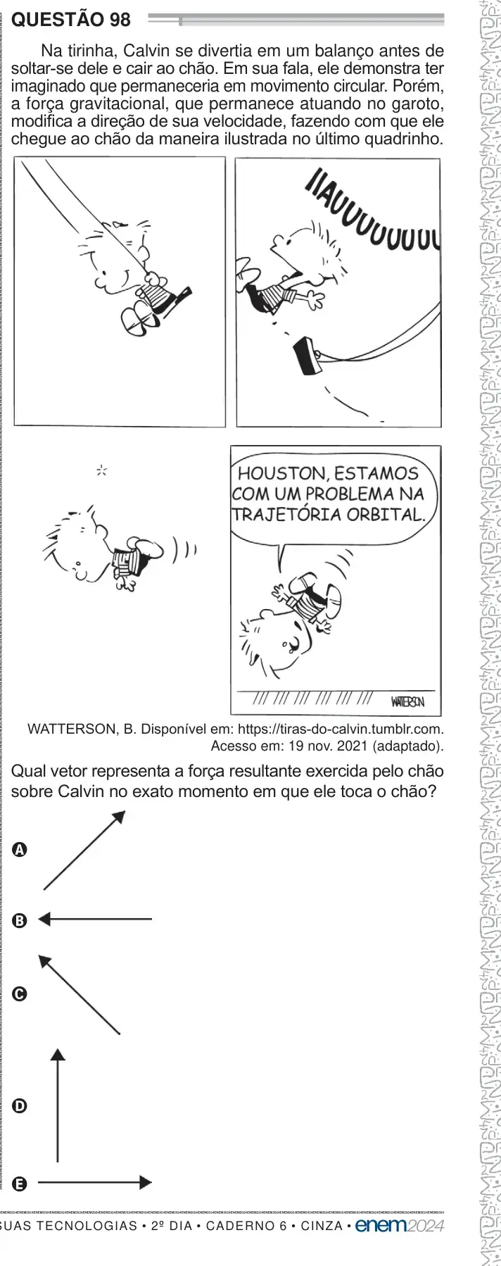 Enunciado da questão 98 do ENEM 2024 Dia 2