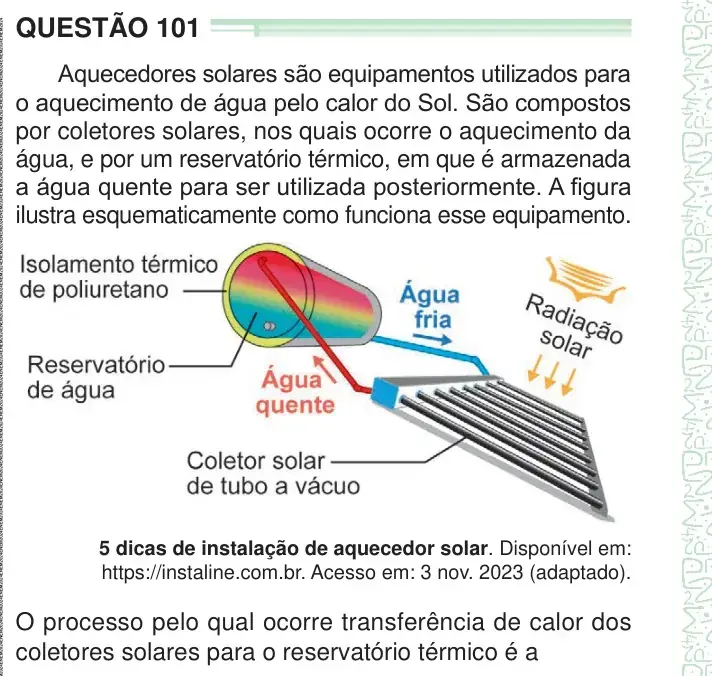 Enunciado da questão 101 do ENEM 2024 Dia 2