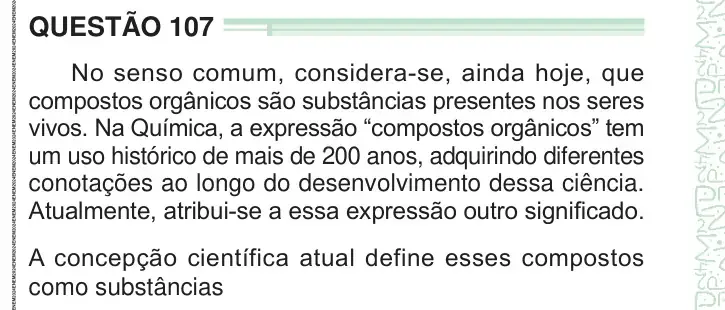 Enunciado da questão 107 do ENEM 2024 Dia 2
