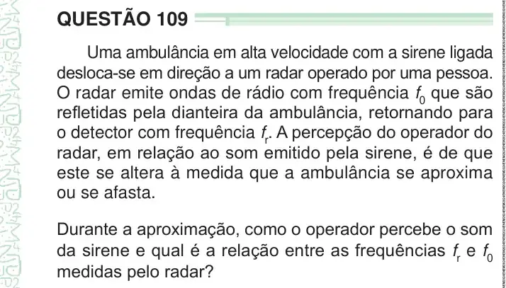 Enunciado da questão 109 do ENEM 2024 Dia 2