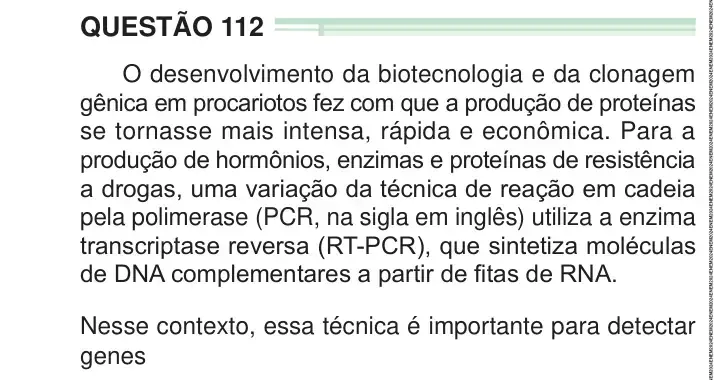 Enunciado da questão 112 do ENEM 2024 Dia 2