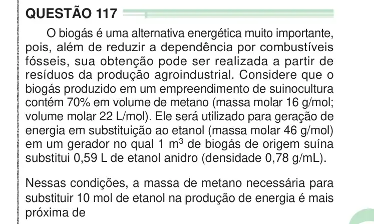 Enunciado da questão 117 do ENEM 2024 Dia 2