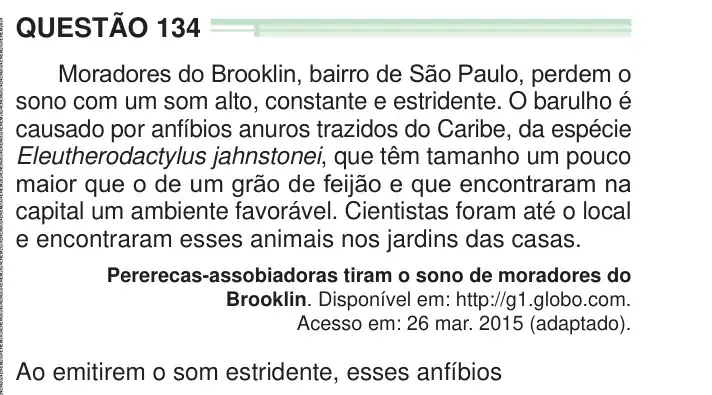 Enunciado da questão 134 do ENEM 2024 Dia 2