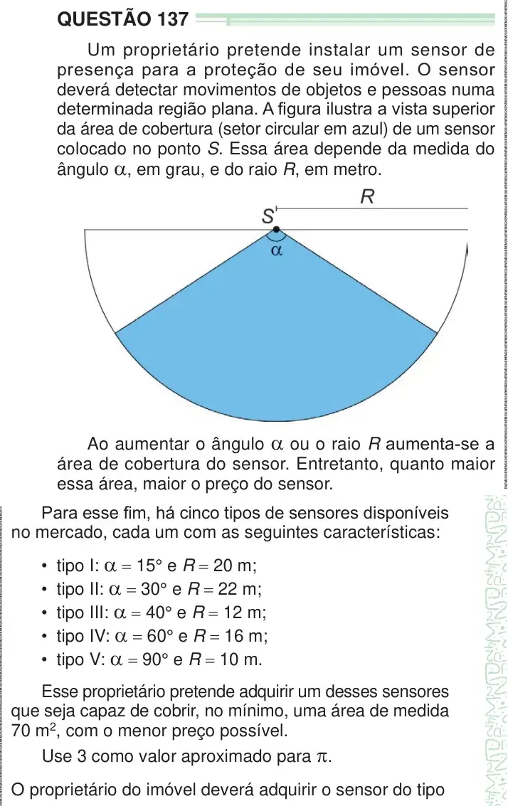 Enunciado da questão 137 do ENEM 2024 Dia 2