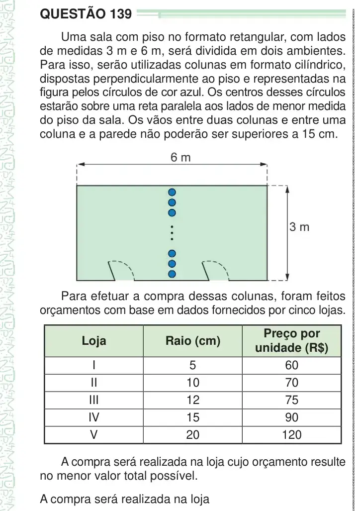 Enunciado da questão 139 do ENEM 2024 Dia 2