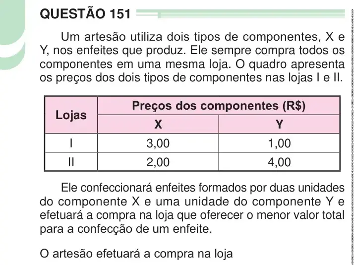 Enunciado da questão 151 do ENEM 2024 Dia 2