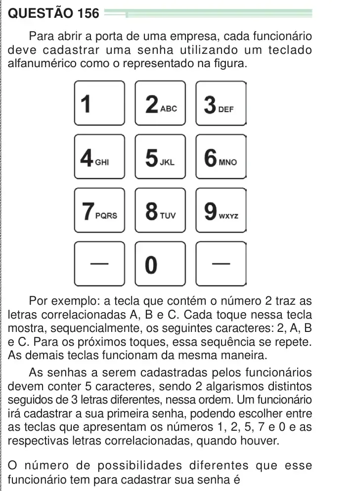 Enunciado da questão 156 do ENEM 2024 Dia 2