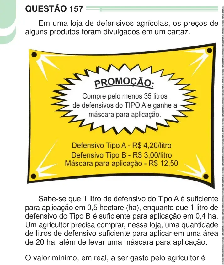 Enunciado da questão 157 do ENEM 2024 Dia 2