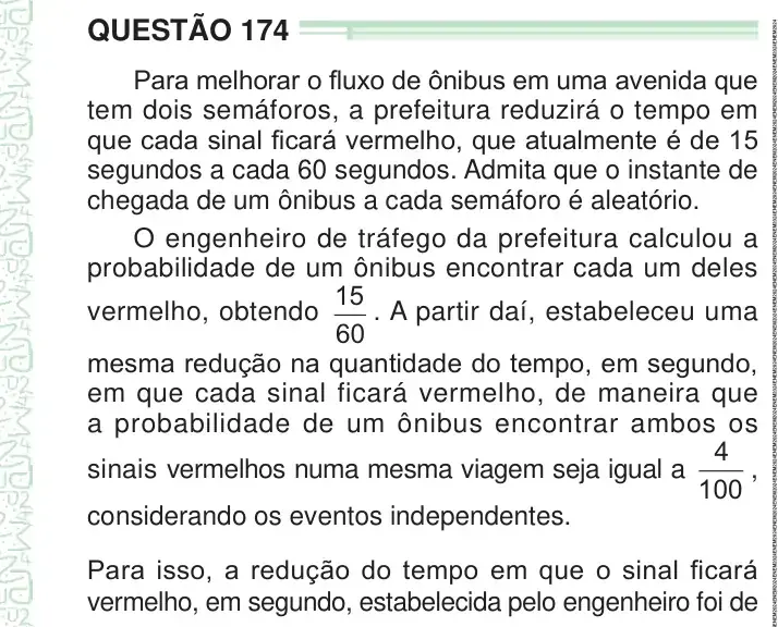 Enunciado da questão 174 do ENEM 2024 Dia 2
