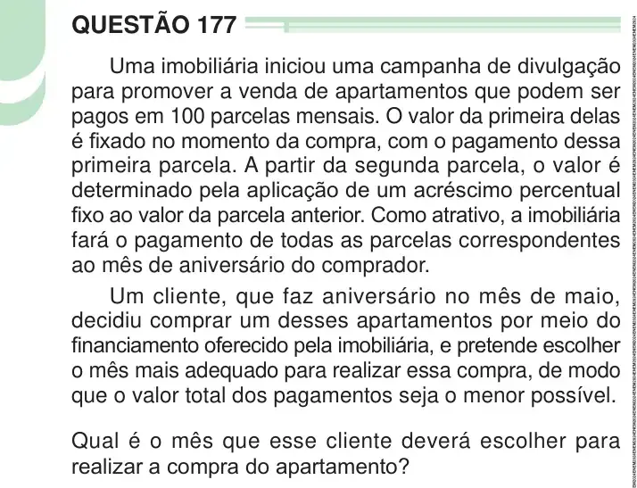 Enunciado da questão 177 do ENEM 2024 Dia 2