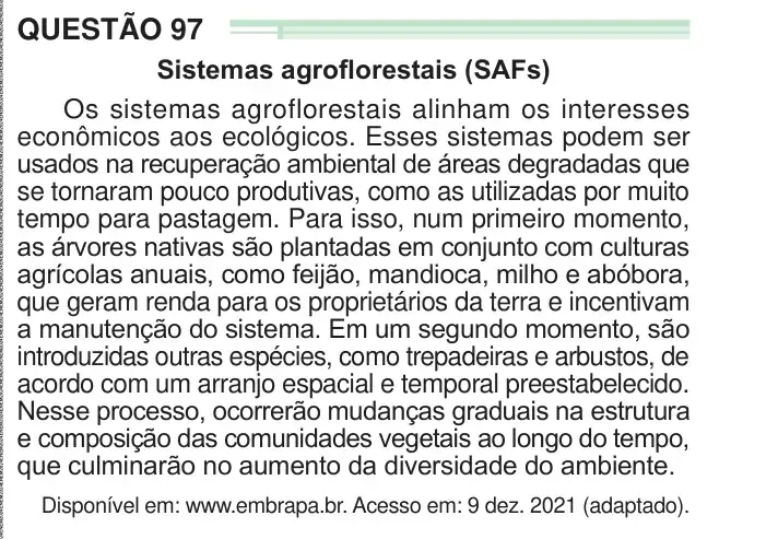 Enunciado da questão 97 do ENEM 2024 Dia 2