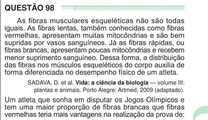 Enunciado da questão 98 do ENEM 2024 Dia 2
