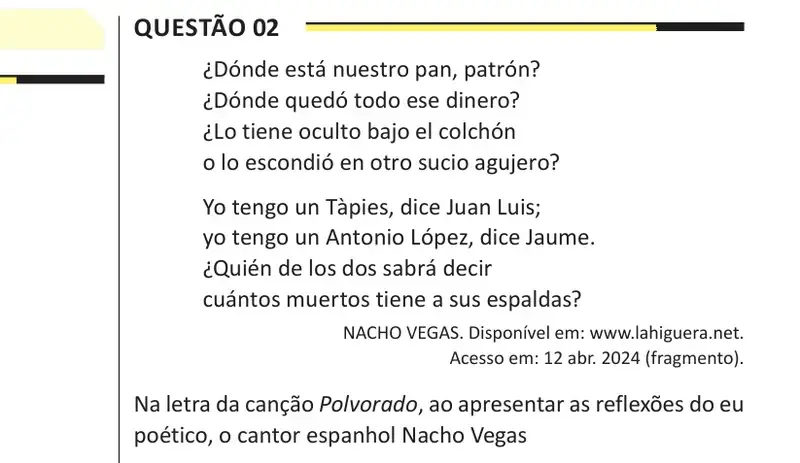 Enunciado da questão 2 do ENEM 2025