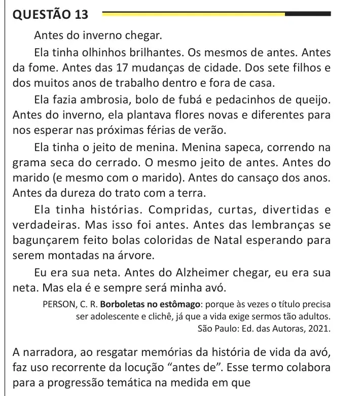 Enunciado da questão 13 do ENEM 2025 Dia 1