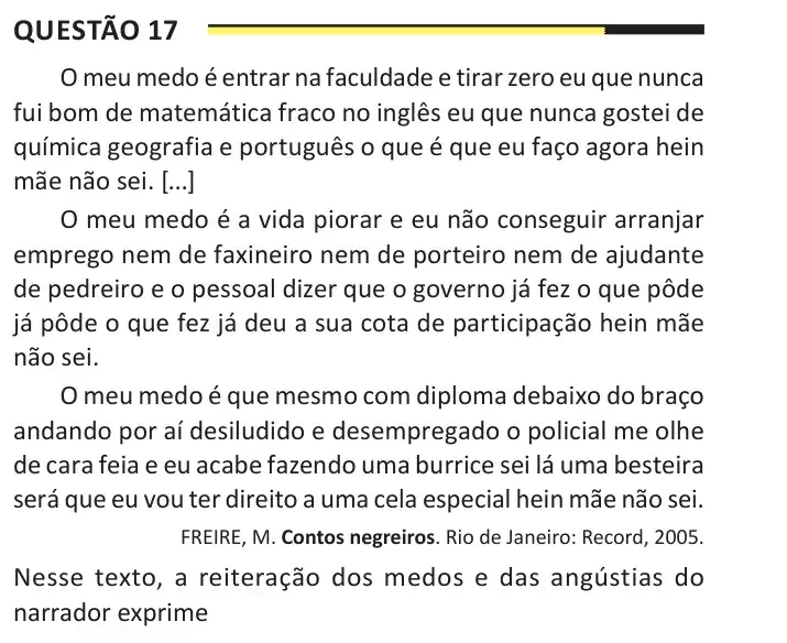 Enunciado da questão 17 do ENEM 2025 Dia 1