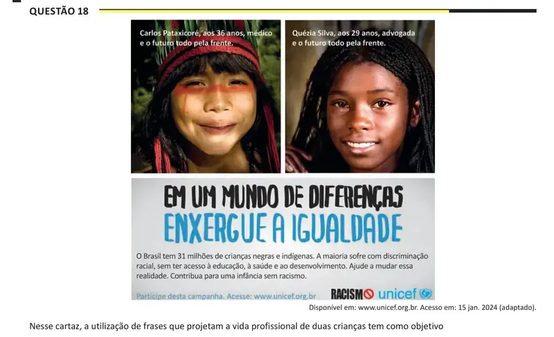Enunciado da questão 18 do ENEM 2025 Dia 1
