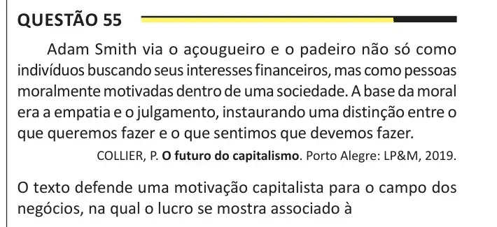 Enunciado da questão 55 do ENEM 2025 Dia 1