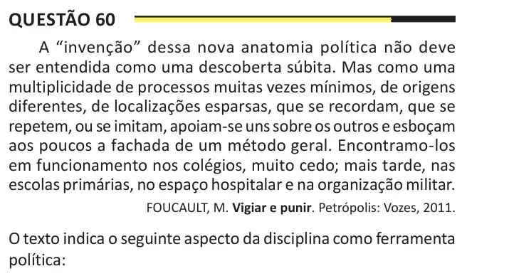 Enunciado da questão 60 do ENEM 2025 Dia 1