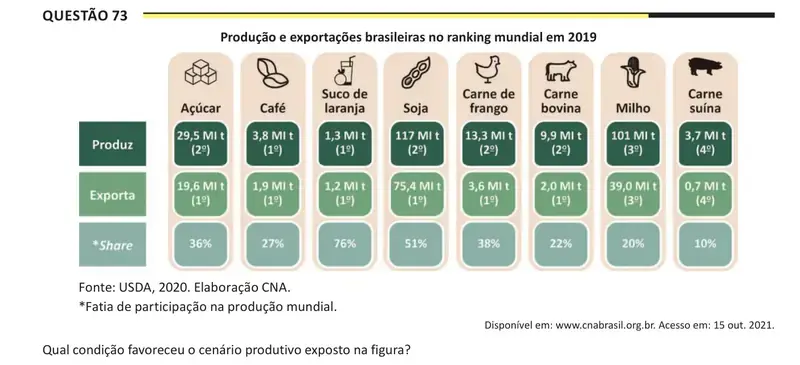 Enunciado da questão 73 do ENEM 2025 Dia 1