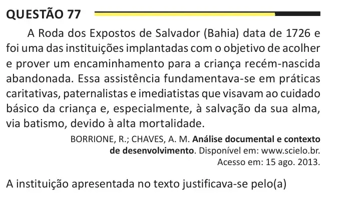Enunciado da questão 77 do ENEM 2025 Dia 1