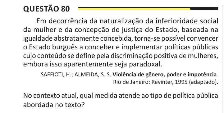 Enunciado da questão 80 do ENEM 2025 Dia 1