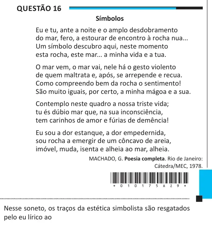 Enunciado da questão 16 do ENEM 2025