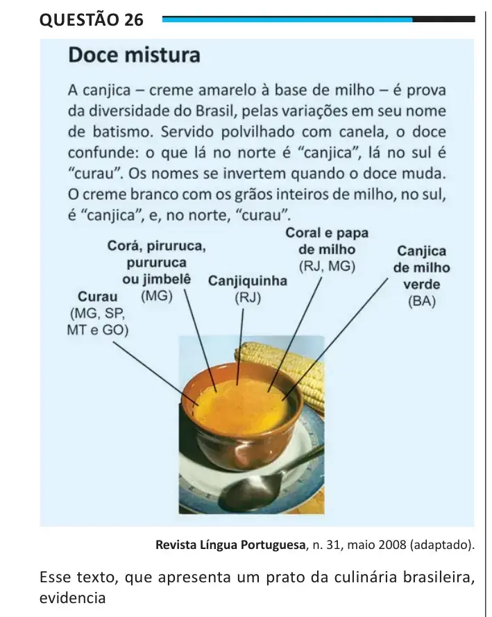 Enunciado da questão 26 do ENEM 2025