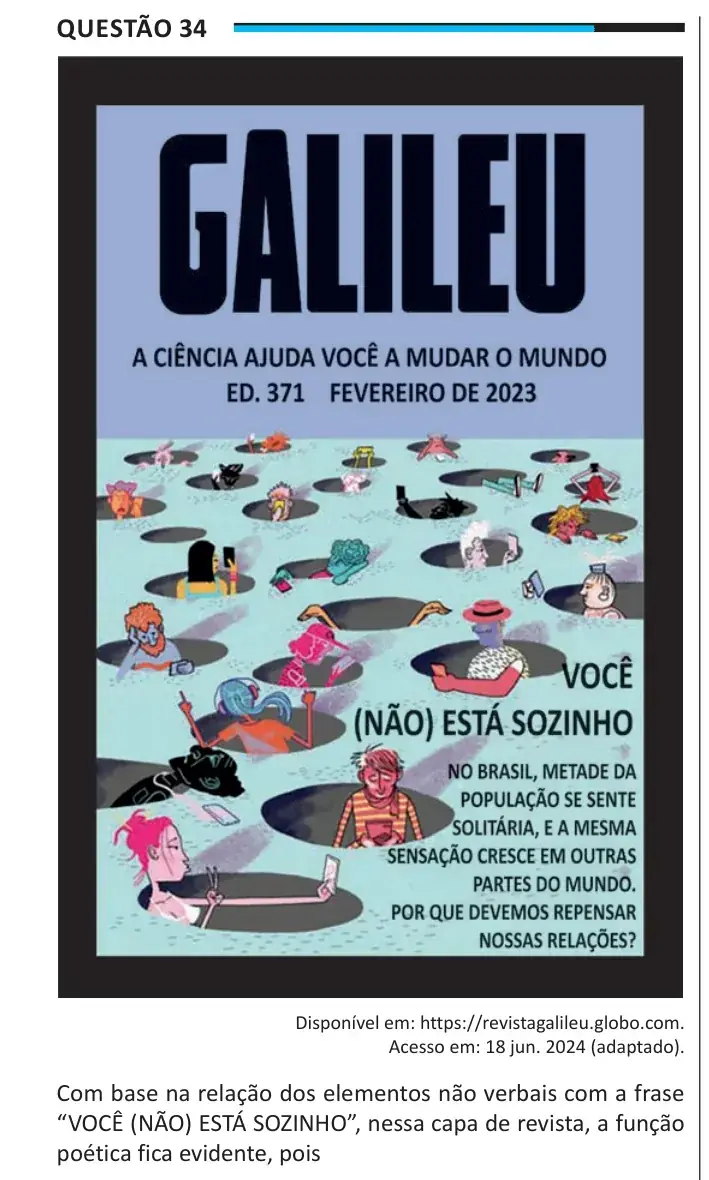Enunciado da questão 34 do ENEM 2025