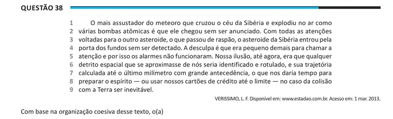 Enunciado da questão 38 do ENEM 2025